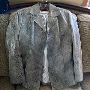 leather jacket gray very nice